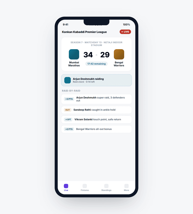 Custom Software & App Development — mobile spectator app